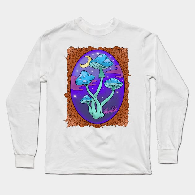 Basking in the shroom light Long Sleeve T-Shirt by Southerland Art Studio